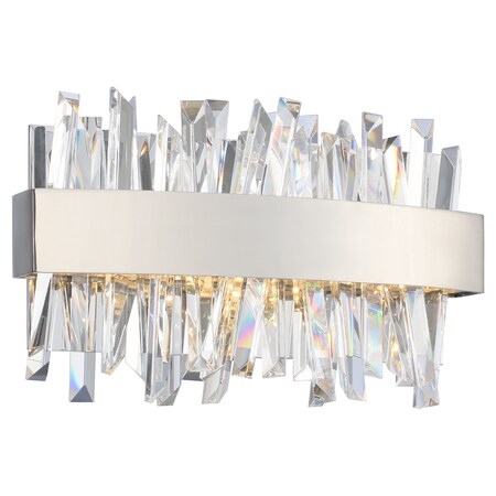 Kalco 030230-010-FR001 Glacier - 12" 12W LED Bath Vanity, Chrome Finish with Firenze Clear Crystal